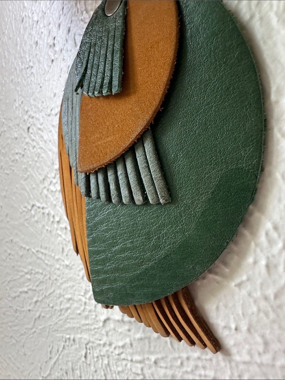 Portland Leather Picasso Tassel Layered Fringe Purse Charm in Toucan - Picture 6 of 7